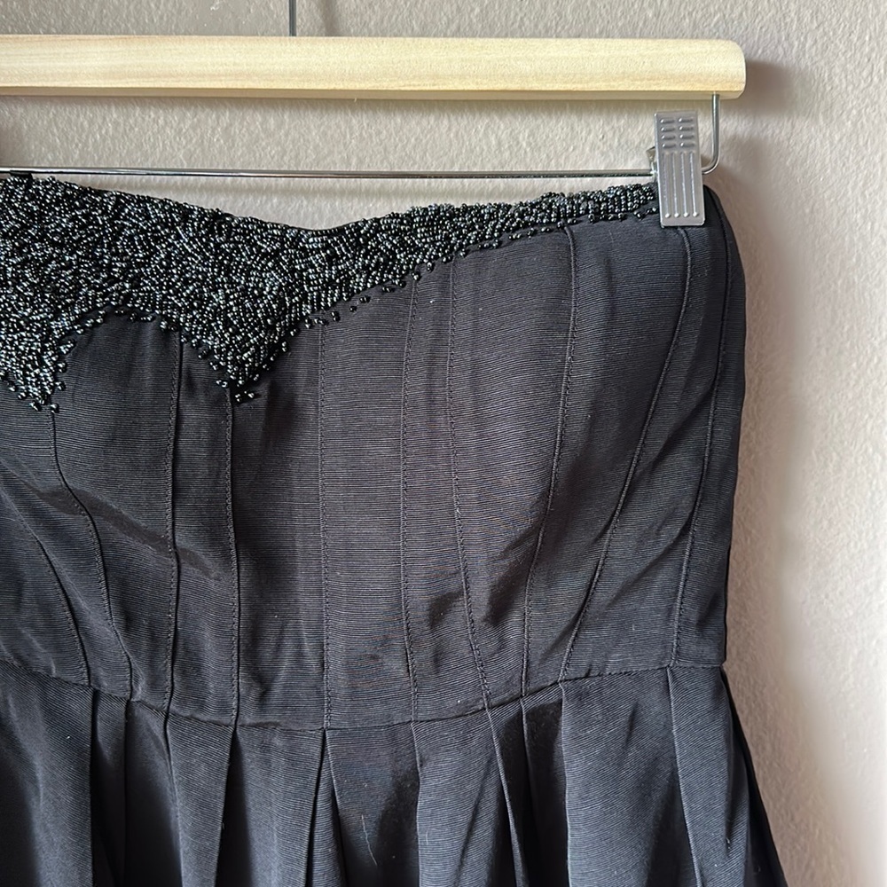 M M COUTURE BY MISS ME Black Strapless Beaded Mini Dress